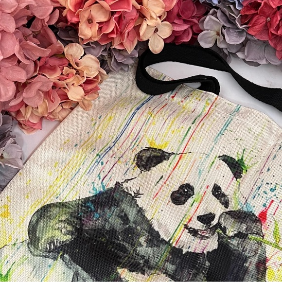 Eco-Friendly Colorful Rain Giant Panda Folding Tote Bag - Picture 9 of 13